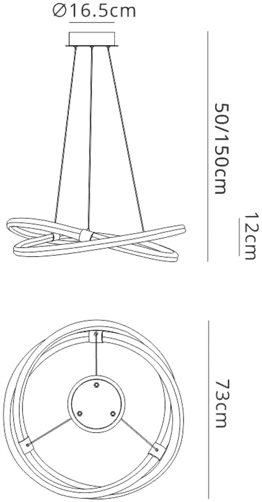 Mantra Infinity II 73cm Ceiling Light, 60W LED, 3000K, 4500lm, IP20, Chrome, 3yrs Warranty