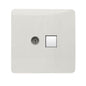 Trendi  TV Co-axial Socket + RJ45 Cat 5e & Cat 6 PC Ethernet Socket White