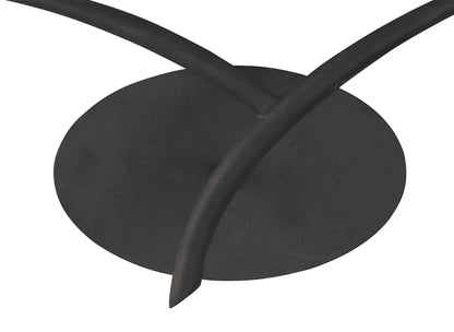 Mantra Eve Wall Light Switched 2 Light E27, Anthracite with White Oval Shades