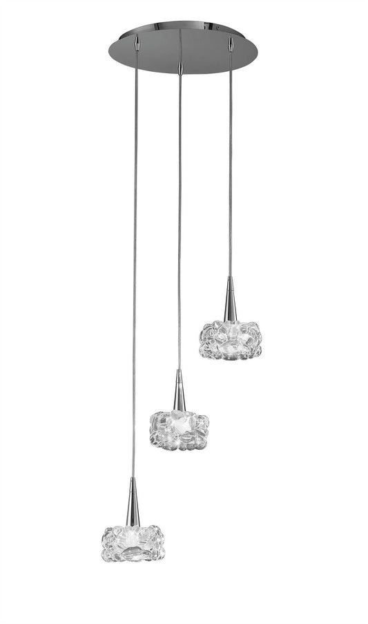 Mantra M3922 O2 Pendant 3 Light G9, Polished Chrome