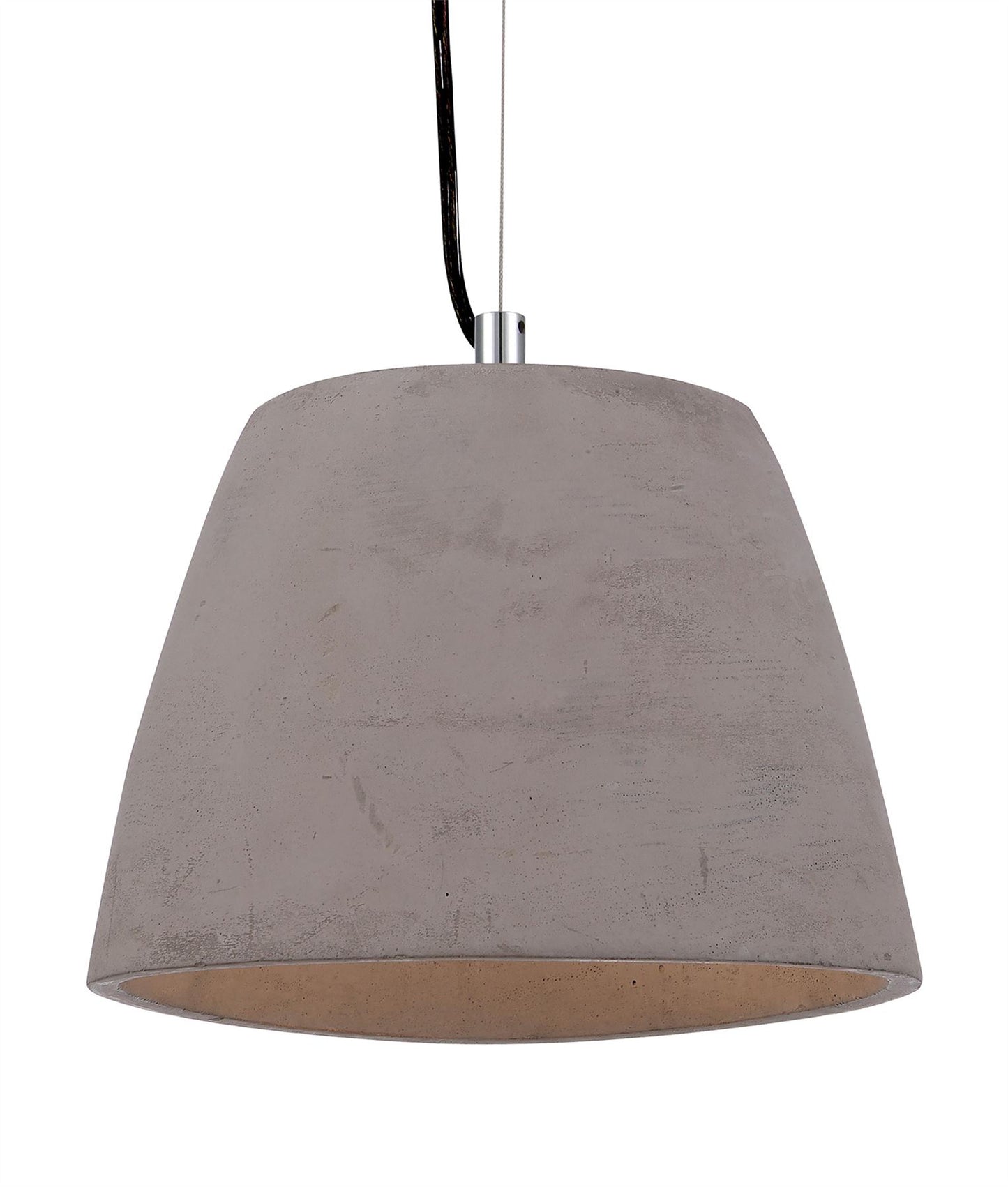Mantra M4825 Triangle Pendant Small 1 Light E27, Cement/Polished Chrome