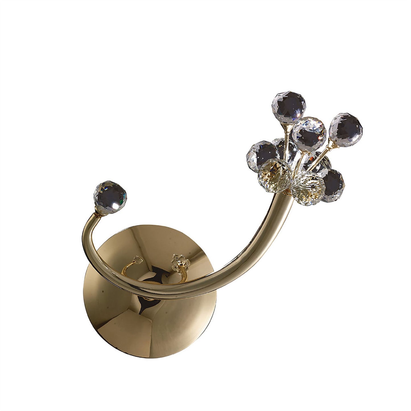 Diyas Octavia Wall Light Switched 1 Light G4 Left Facing French Gold/Crystal, NOT LED/CFL Compatible