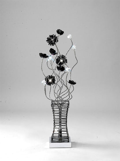 Diyas Home Majella Aluminium (DH) Majella Crystal Table Lamp 4 Light G4 Polished Chrome/Black, NOT LED/CFL Compatible
