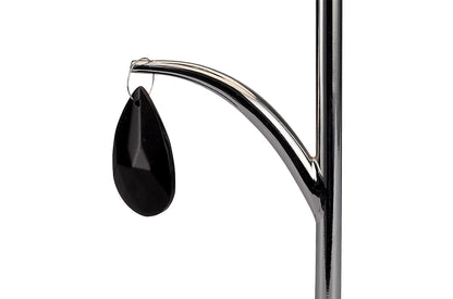Mantra M6319 Andrea Table Lamp 45cm, 1 x E14 (Max 20W), Polished Chrome, White Shades, Black Crystal Droplets