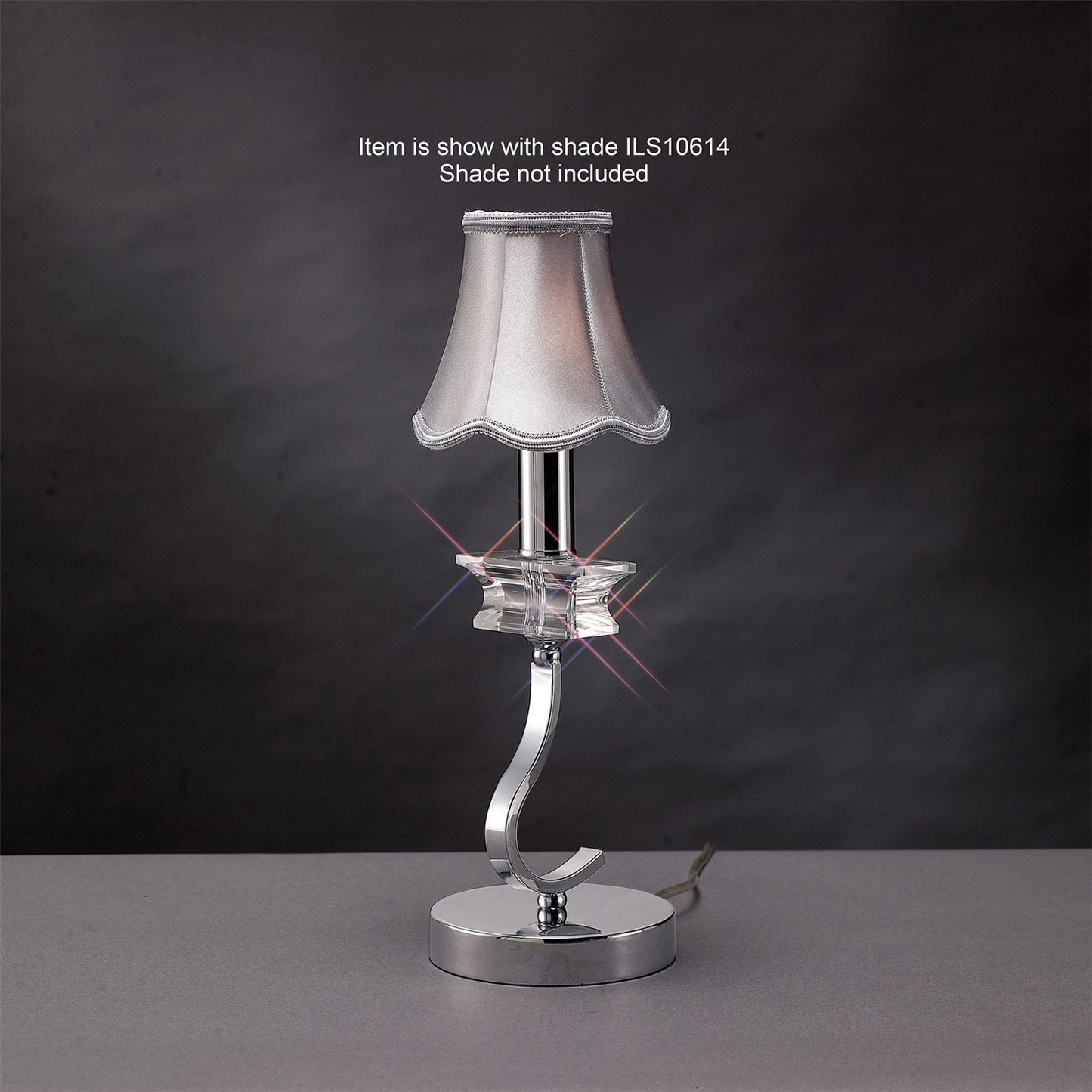 Diyas Nydia Crystal Table Lamp WITHOUT SHADE 1 Light E14 Polished Chrome