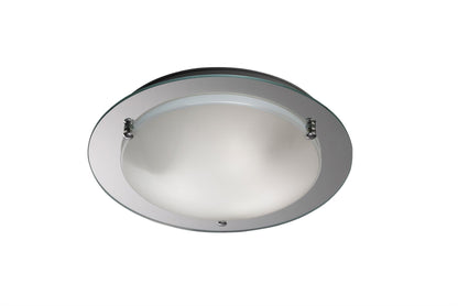 Deco Brooklyn Ceiling Light, 450mm Round, 3 Light E27 Polished Chrome