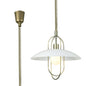 Deco Riva Rise & Fall Pendant 1 Light E27, Antique Brass/Opal White Glass Shade