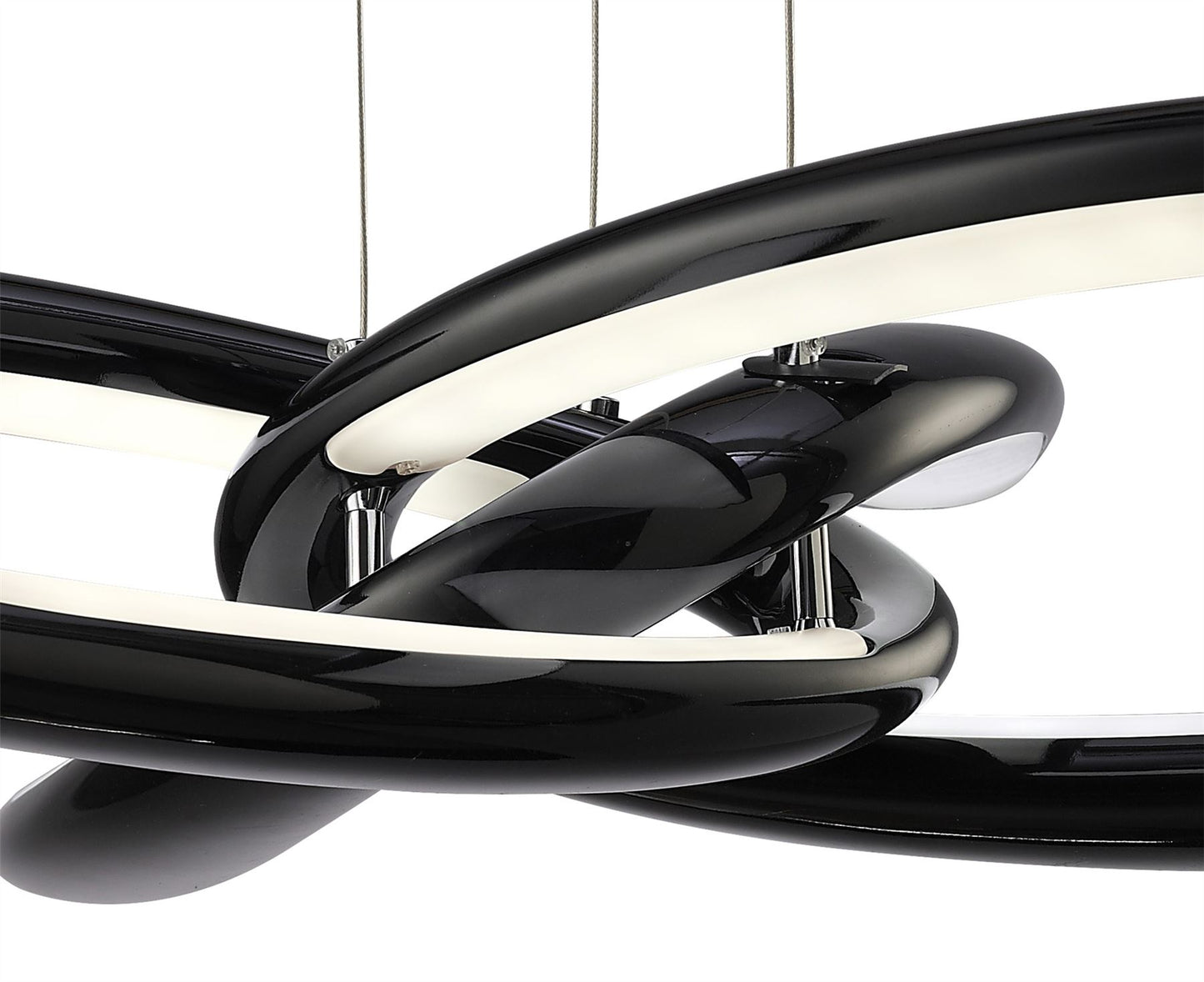 Mantra M3971 Knot Pendant 36W LED 3000K, 3600lm, Gloss Black/White Acrylic/Polished Chrome, 3yrs Warranty