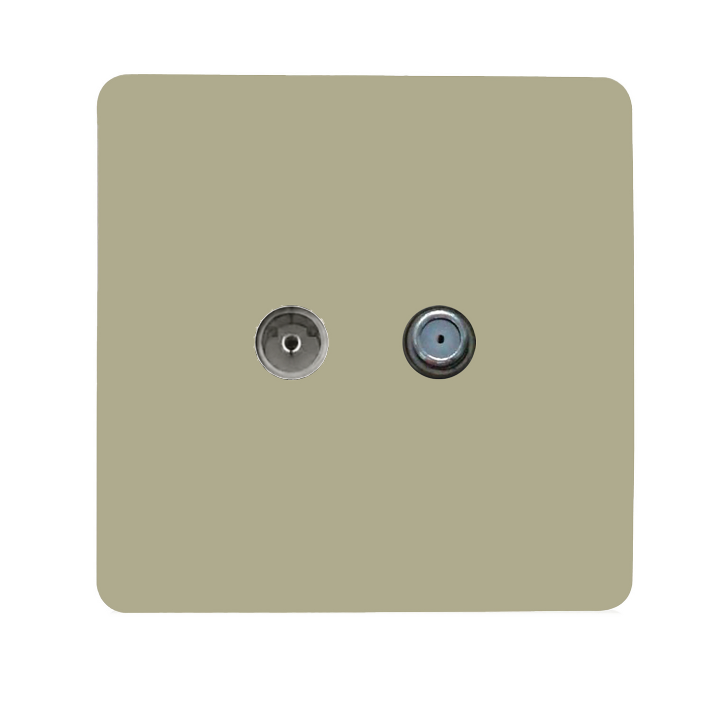 Trendi Switch Champagne Gold TV Coaxial & F-Type Satellite Socket - Screwless