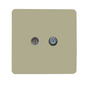 Trendi Switch Champagne Gold TV Coaxial & F-Type Satellite Socket - Screwless