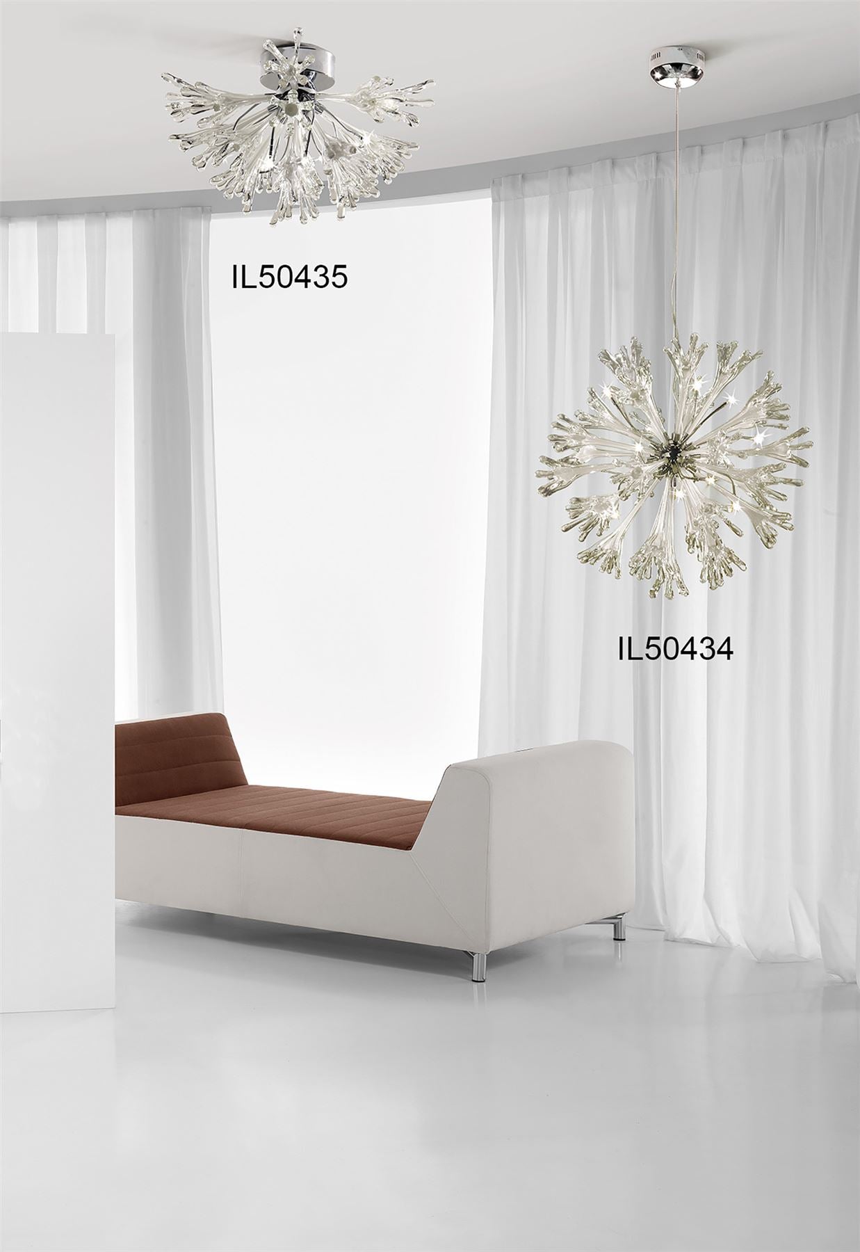 Diyas Love 82cm  Large 11 Light G4 Polished Chrome/White Glass, NOT LED/CFL Compatible Item Weight: 19kg Ceiling Pendant Light Fitting