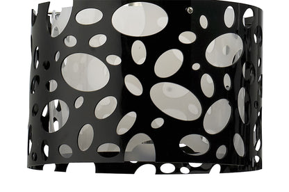 Mantra Lupin Linear Pendant 2 Light E27 Line, Gloss Black/White Acrylic/Polished Chrome, CFL Lamps INCLUDED