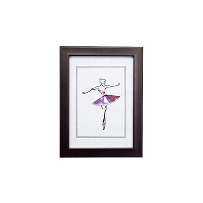 Diyas Home Crystal Wall Art (DH) Play Ballerina, Black Frame, Pink Crystal Framed