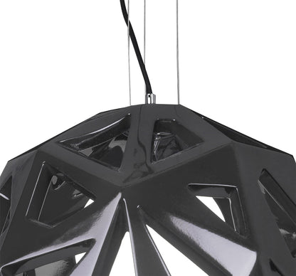 Mantra M3732 Facette Pendant 1 Light E27, Gloss Black/Polished Chrome