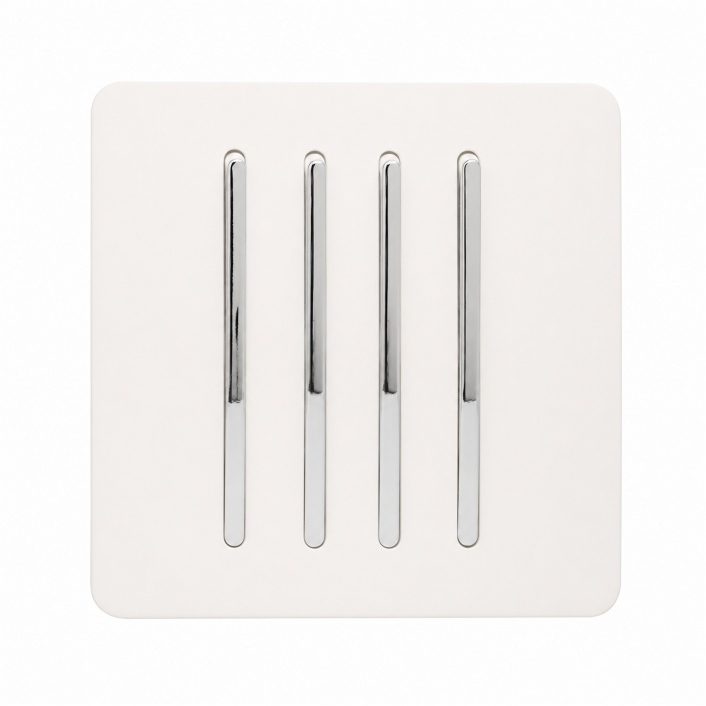 Trendi 4 Gang 2 Way Rocker Double Plate Tactile Light Switch Matt White - ART-SS8MWH