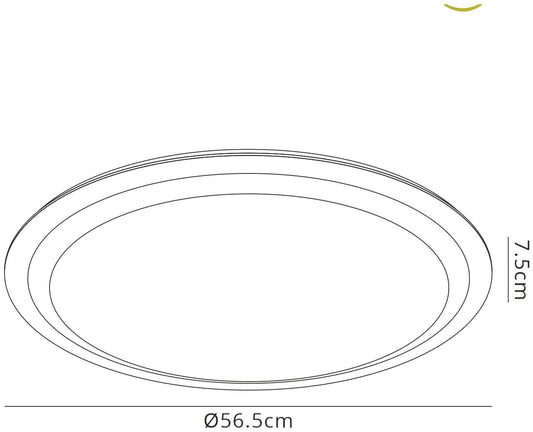 Mantra Fusion Edge Smart 56.5cm Ceiling Light, 80W LED, 3000-5000K Tuneable White, 4300lm, Remote Control, 3yrs Warranty