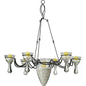Diyas Home (DH) Tessa  6 Arm Black/Clear Glass Ceiling Pendant Light Fitting