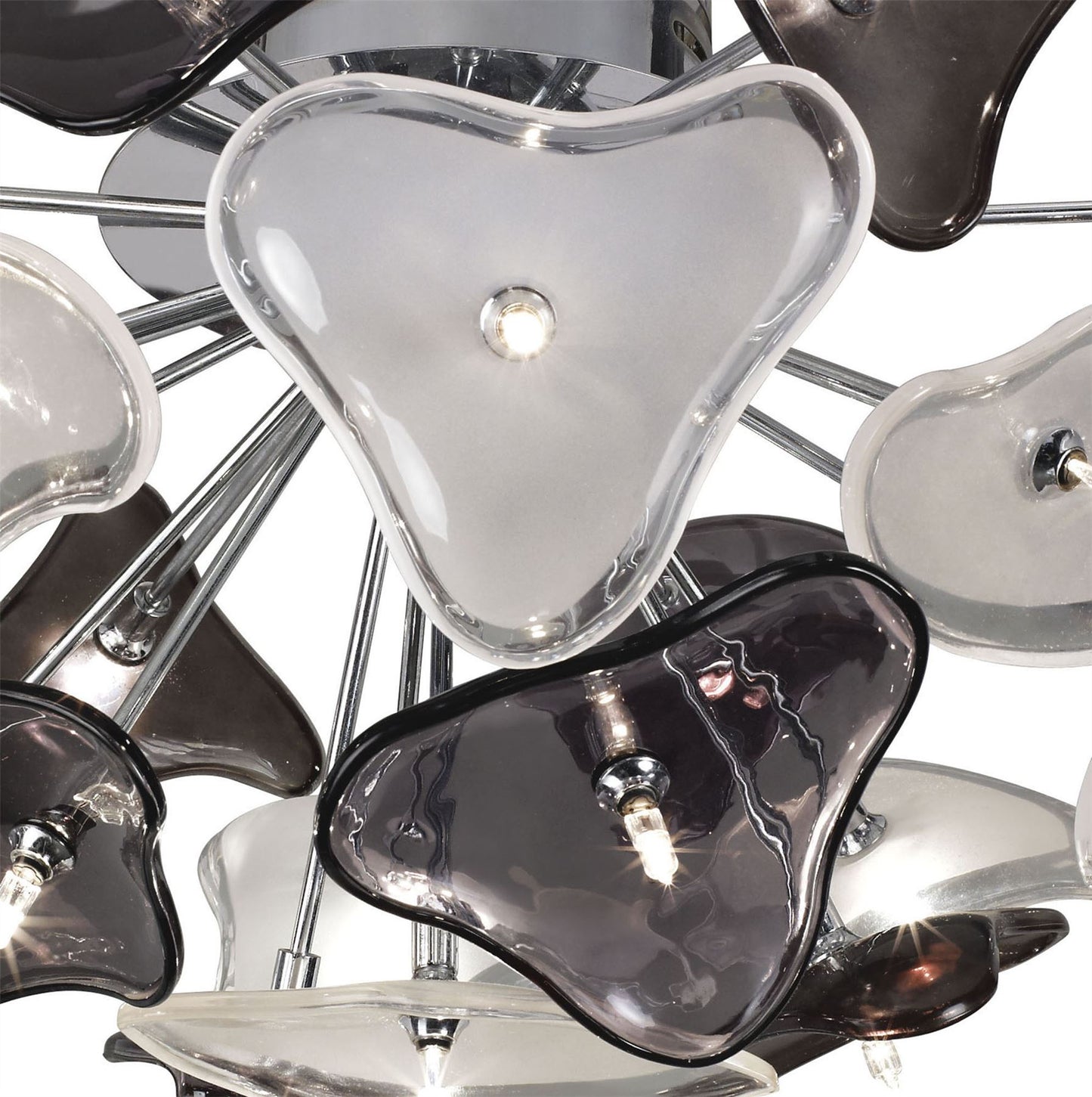 Mantra Otto 46cm Ceiling 21 Light G4, Polished Chrome/Frosted Glass/Black Glass, NOT LED/CFL Compatible