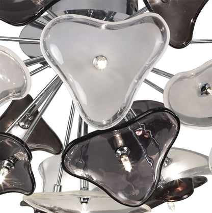 Mantra Otto 46cm Ceiling 21 Light G4, Polished Chrome/Frosted Glass/Black Glass, NOT LED/CFL Compatible