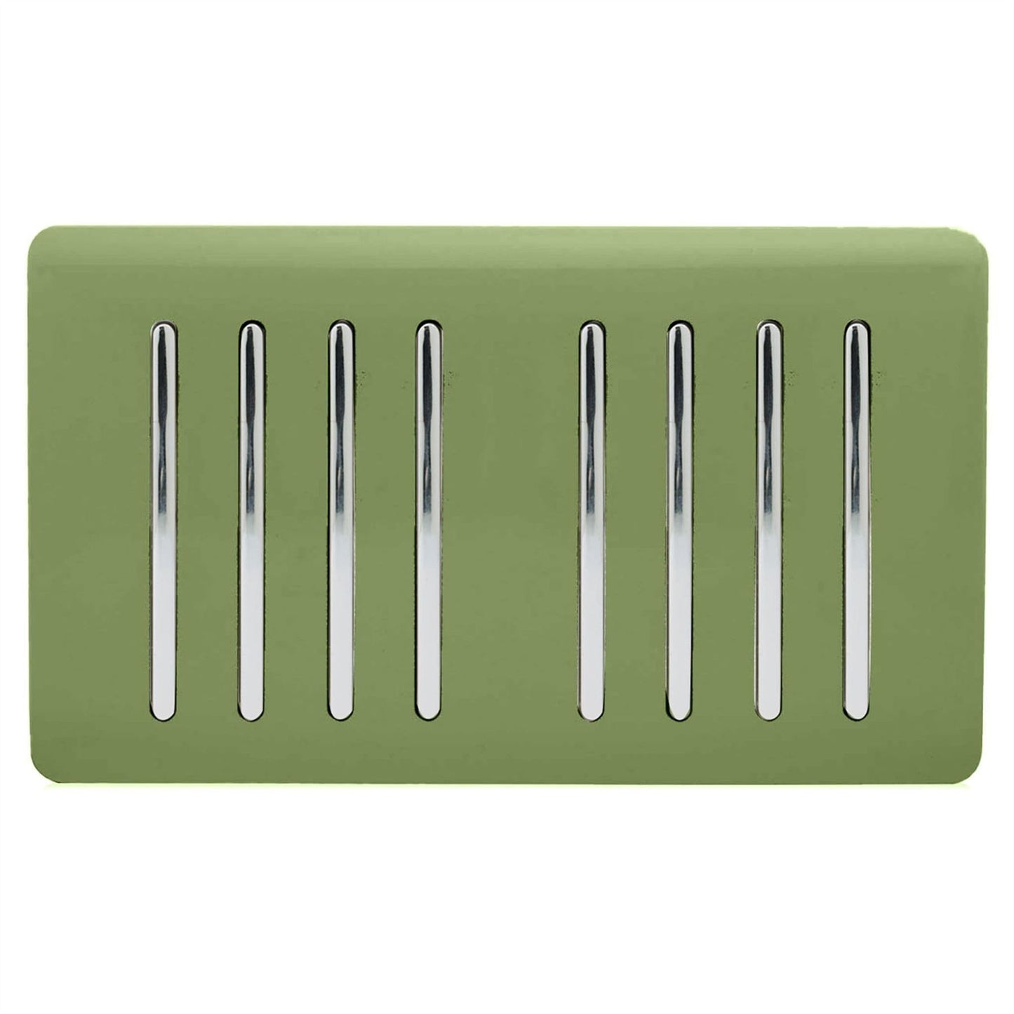 Trendi Artistic Modern Glossy 8 Gang 2 Way Rocker  Double Plate Tactile Light Switch Moss Green
