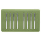 Trendi Artistic Modern Glossy 8 Gang 2 Way Rocker  Double Plate Tactile Light Switch Moss Green