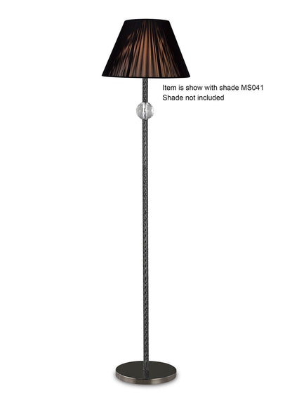 Diyas Elena Floor Lamp without Shade 1 Light E27 Black Chrome/Crystal