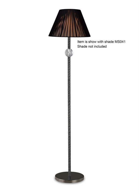 Diyas Elena Floor Lamp without Shade 1 Light E27 Black Chrome/Crystal