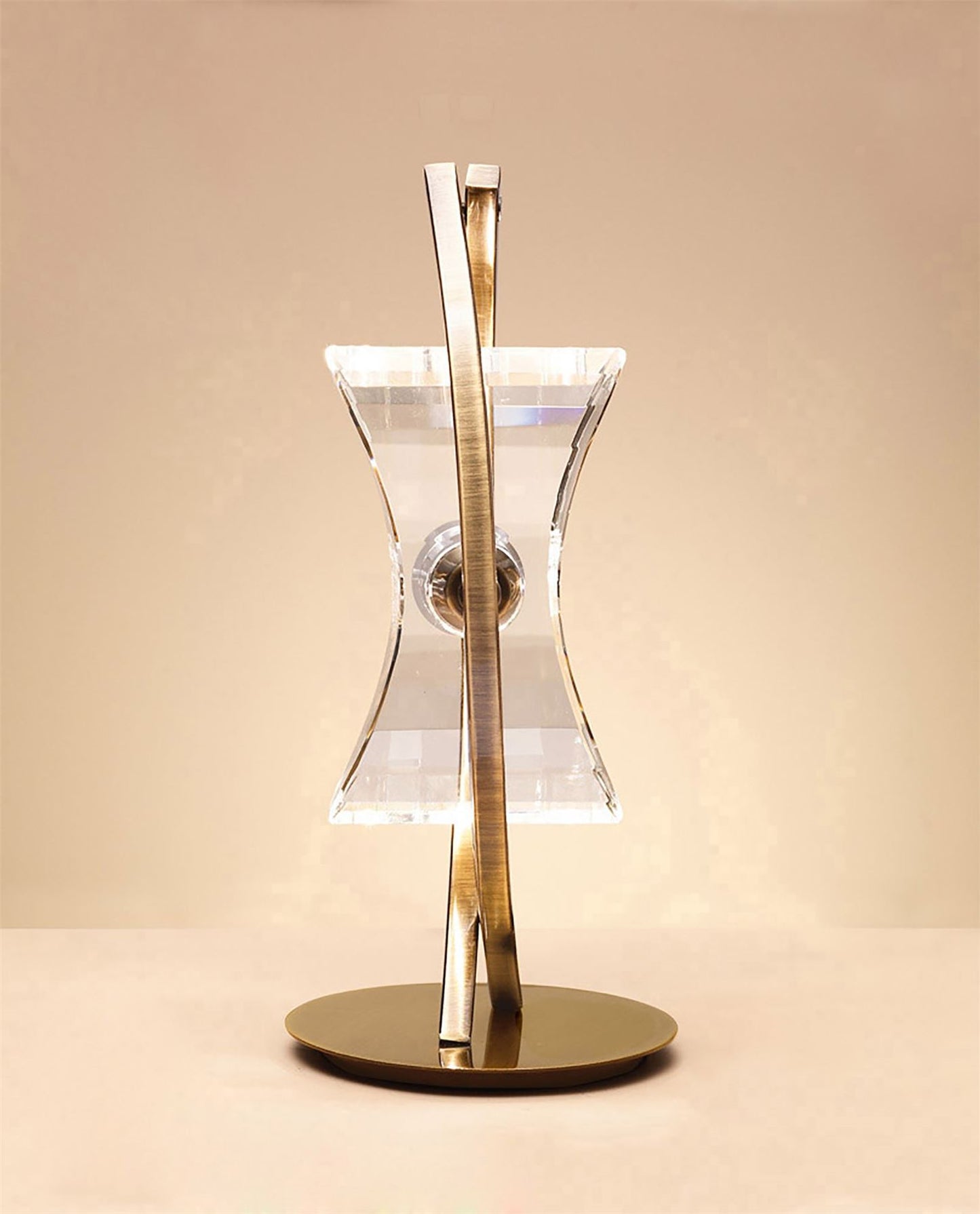 Mantra Kromo Table Lamp 1 Light G9 Looped Frame, Antique Brass