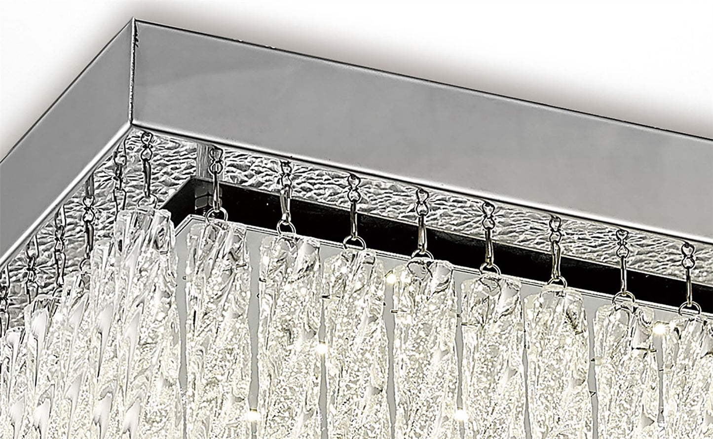 Diyas Aiden Large Square Flush  21W 1900lm LED 4200K Polished Chrome/Glass, 3yrs Warranty  Ceiling Light Fitting