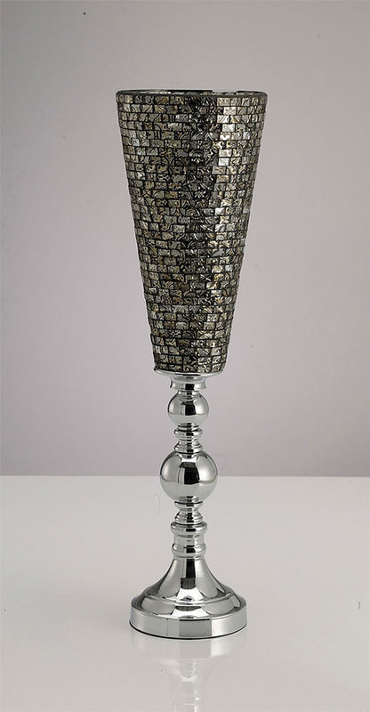 Diyas Home (DH) Celeste Mosaic Goblet Vase Large Polished Chrome Mosaic