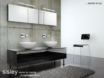 Mantra M5085 Sisley Wall Light 7W LED Chrome IP44 4000K, 420lm, Silver/Frosted Acrylic/Polished Chrome, 3yrs Warranty
