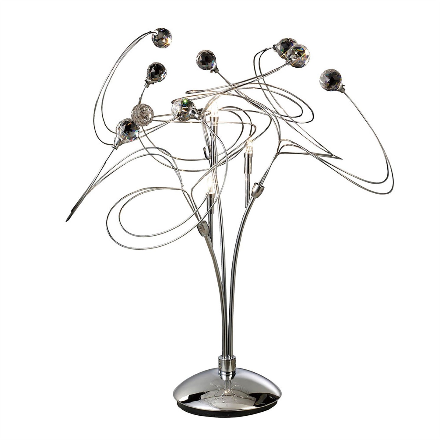 Diyas Messe Crystal Table Lamp 3 Light G4 Polished Chrome, NOT LED/CFL Compatible