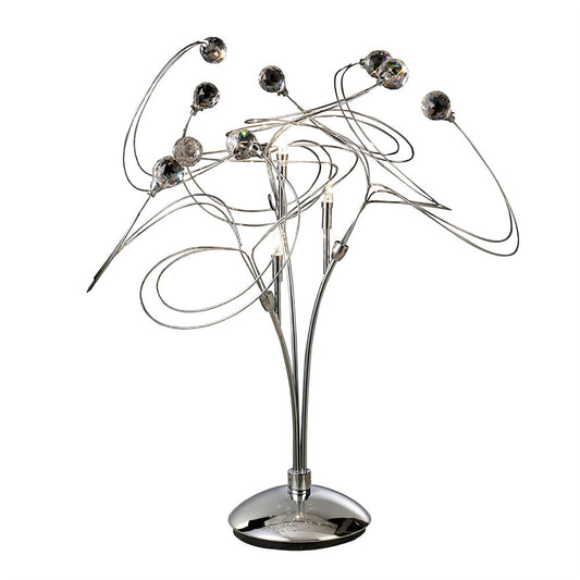 Diyas Messe Crystal Table Lamp 3 Light G4 Polished Chrome, NOT LED/CFL Compatible