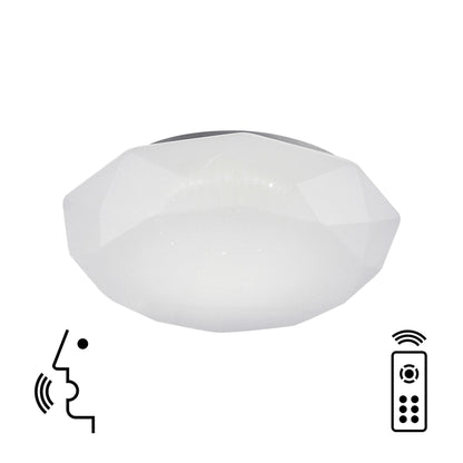 Mantra Fusion Diamante Smart 33cm Ceiling Light, 40W LED, 3000-5000K Tuneable White, 2600lm, Remote Control, APP, Alexa & Google Voice Control, White, 3yrs Warranty