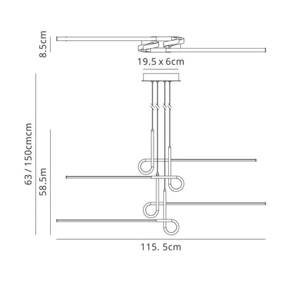 Mantra M6123 Cinto Pendant 42W LED, 3000K, 3360lm, Antique Brass, 3yrs Warranty