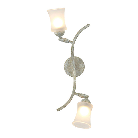 Diyas Toscano Wall Light 2 Light G9 White/French Gold/Frosted Glass
