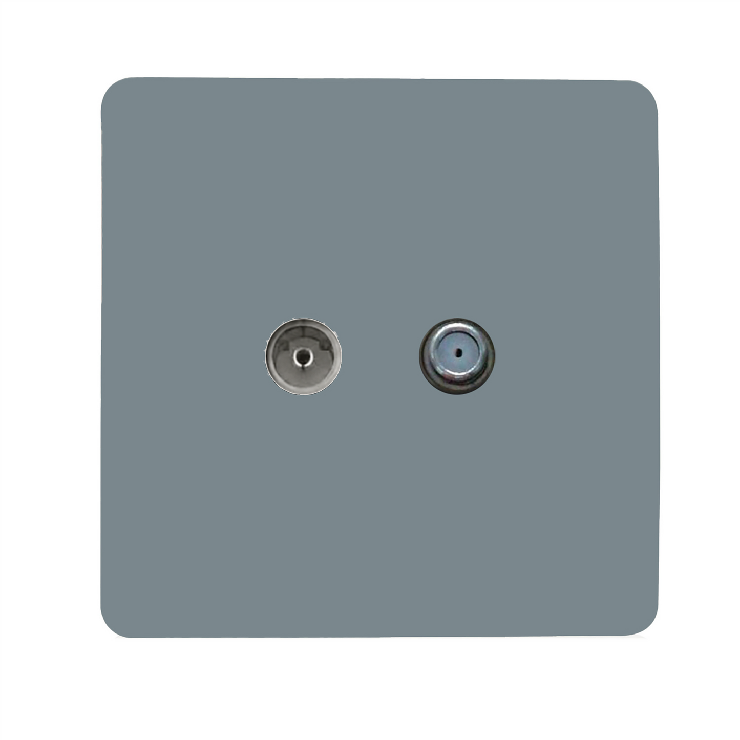 Trendi Switch Cool Grey TV Coaxial & F-Type Satellite Socket - Screwless
