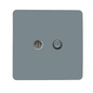 Trendi Switch Cool Grey TV Coaxial & F-Type Satellite Socket - Screwless