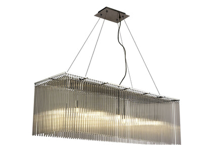 Diyas Zanthe  Linear 10 Light G9 Polished Chrome/Clear Glass Ceiling Pendant Light Fitting