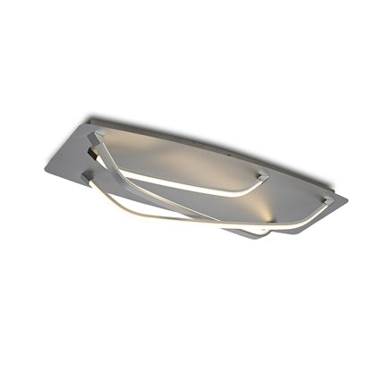 Mantra M5732 Papua Rectangular Flush LED Light 25W, 1900lm, 3000K Dimmable Polished Chrome/White Acrylic, 3yrs Warranty