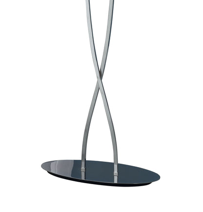 Mantra Lucca Floor Lamp 2 Light E27, Polished Chrome with White Shade & Clear Crystal