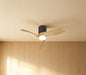 Nemo II XS 72cm 15W LED Dimmable Ceiling Light With Built-In 26W DC Fan, 3000-5000K Remote Control, 3000lm, Wood/Black, 5yrs Warranty