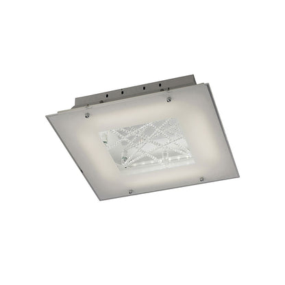 Diyas Felix Square Flush  16W LED 3600K Polished Chrome/Crystal, 3yrs Warranty Crystal Ceiling Light Fitting