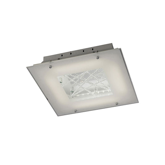 Diyas Felix Square Flush  16W LED 3600K Polished Chrome/Crystal, 3yrs Warranty Crystal Ceiling Light Fitting