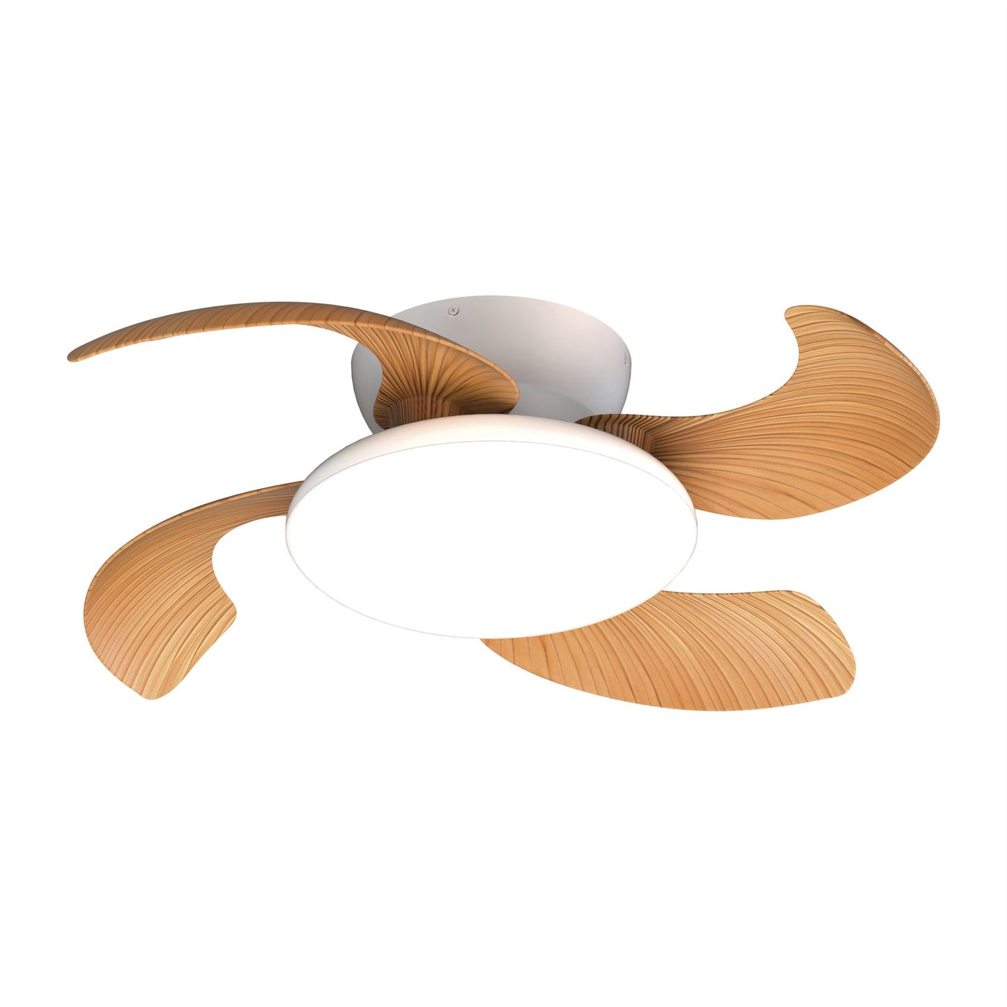 Aloha 52cm 45W LED Dimmable Ceiling Light With Built-In 30W DC Reversible Fan, Wood, 3500lm, 5yrs Warranty