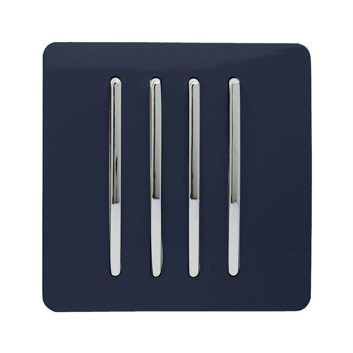 Trendi 4 Gang 2 Way Artistic Modern Glossy 10 Amp Rocker Tactile Light Switch Navy