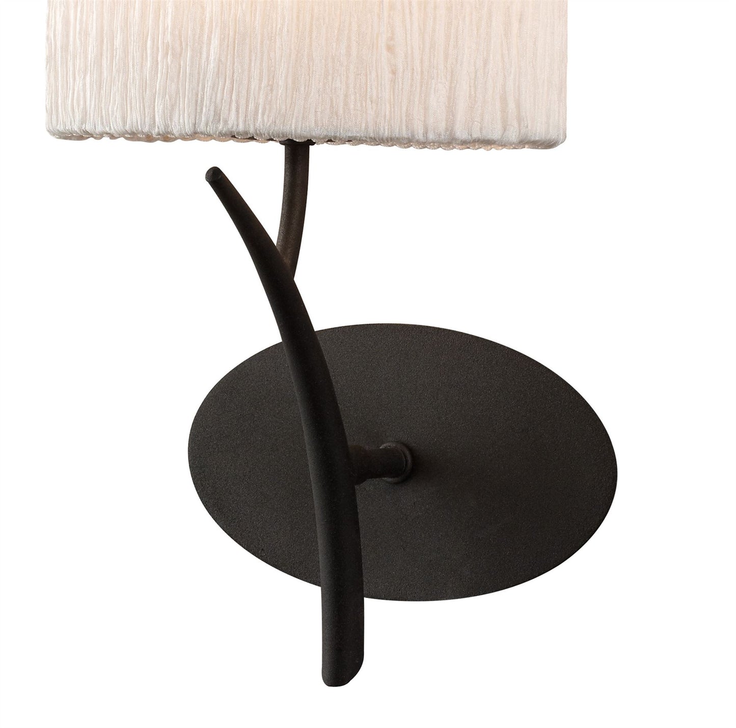 Mantra Eve Wall Light Switched 1 Light E27, Anthracite with White Oval Shade