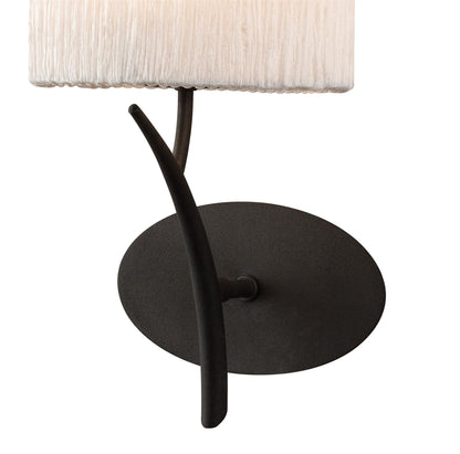 Mantra Eve Wall Light Switched 1 Light E27, Anthracite with White Oval Shade