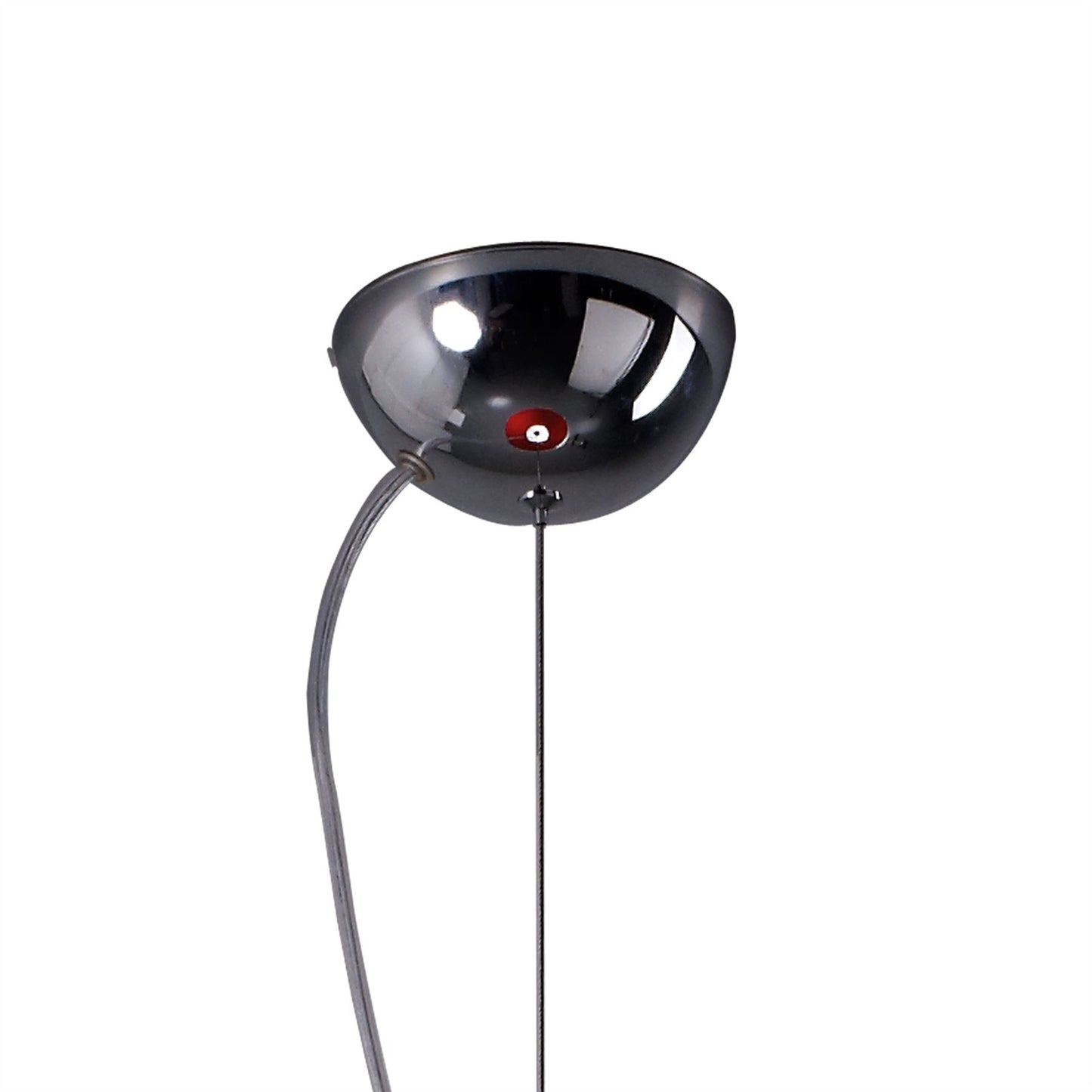 Diyas Domo 60cm  3 Light E27 Polished Chrome/Red Fabric Shade Ceiling Pendant Light Fitting