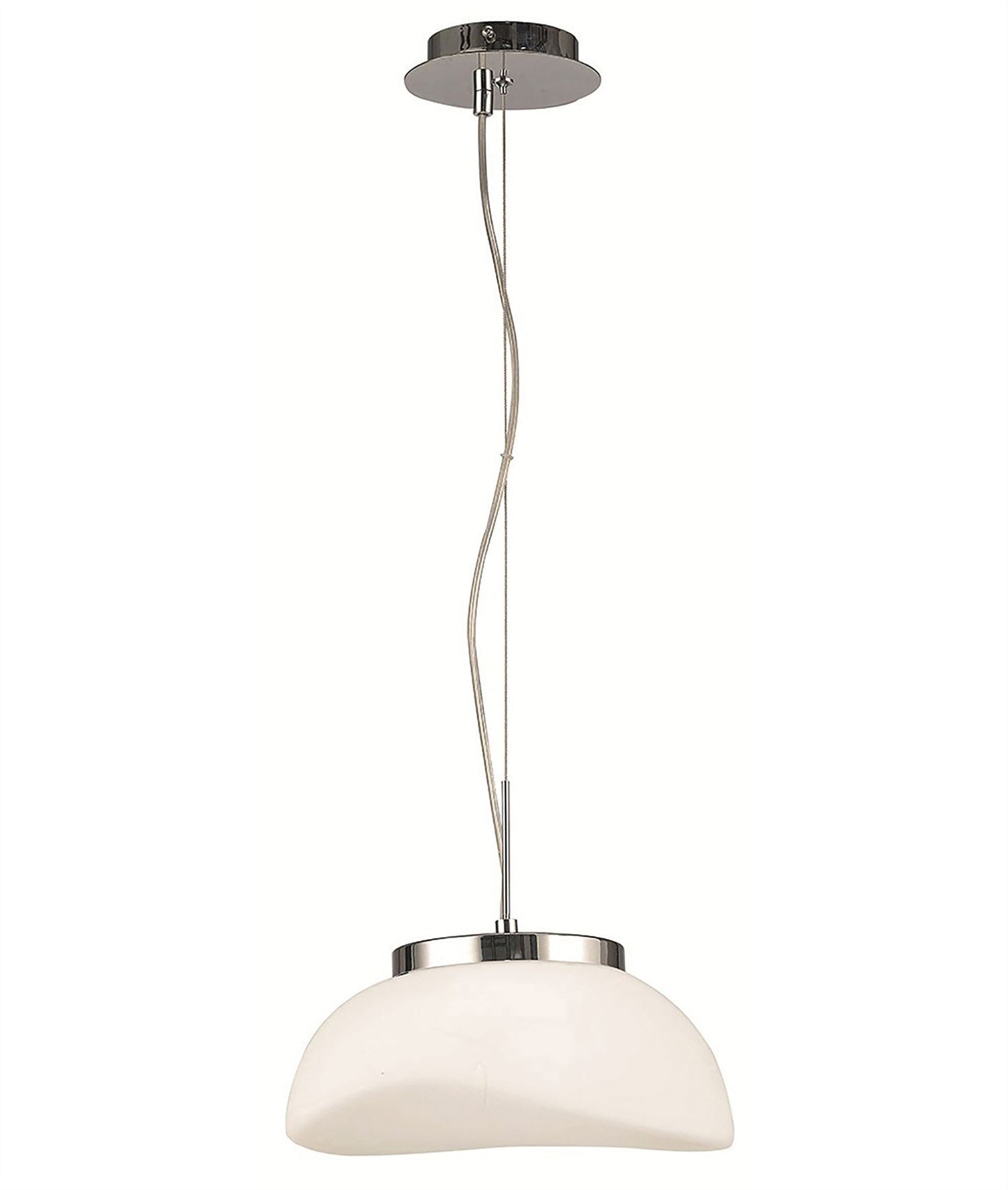 Mantra M4893 Opal Pendant 1 Light E27, Polished Chrome/Frosted White Glass